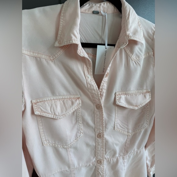 Young Fabulous & Broke Light Pink Tencel Button Up Dress • S • NWT - Picture 6 of 12